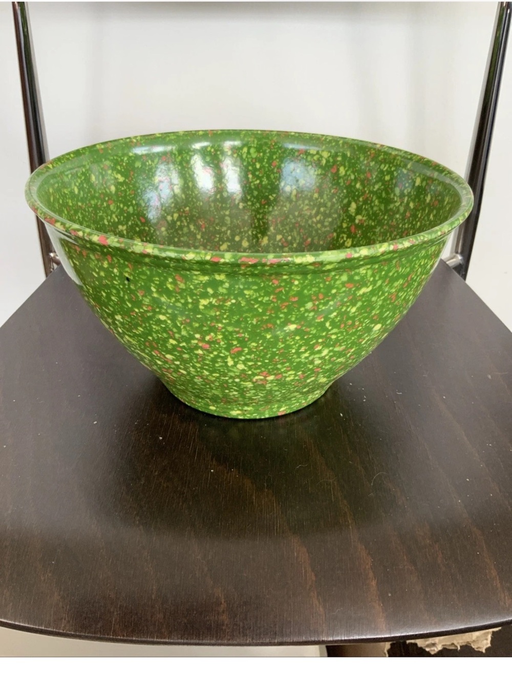 Rachael Ray Green Confetti Melamine Garbage Mixing Bowl 10" Rubber Bottom